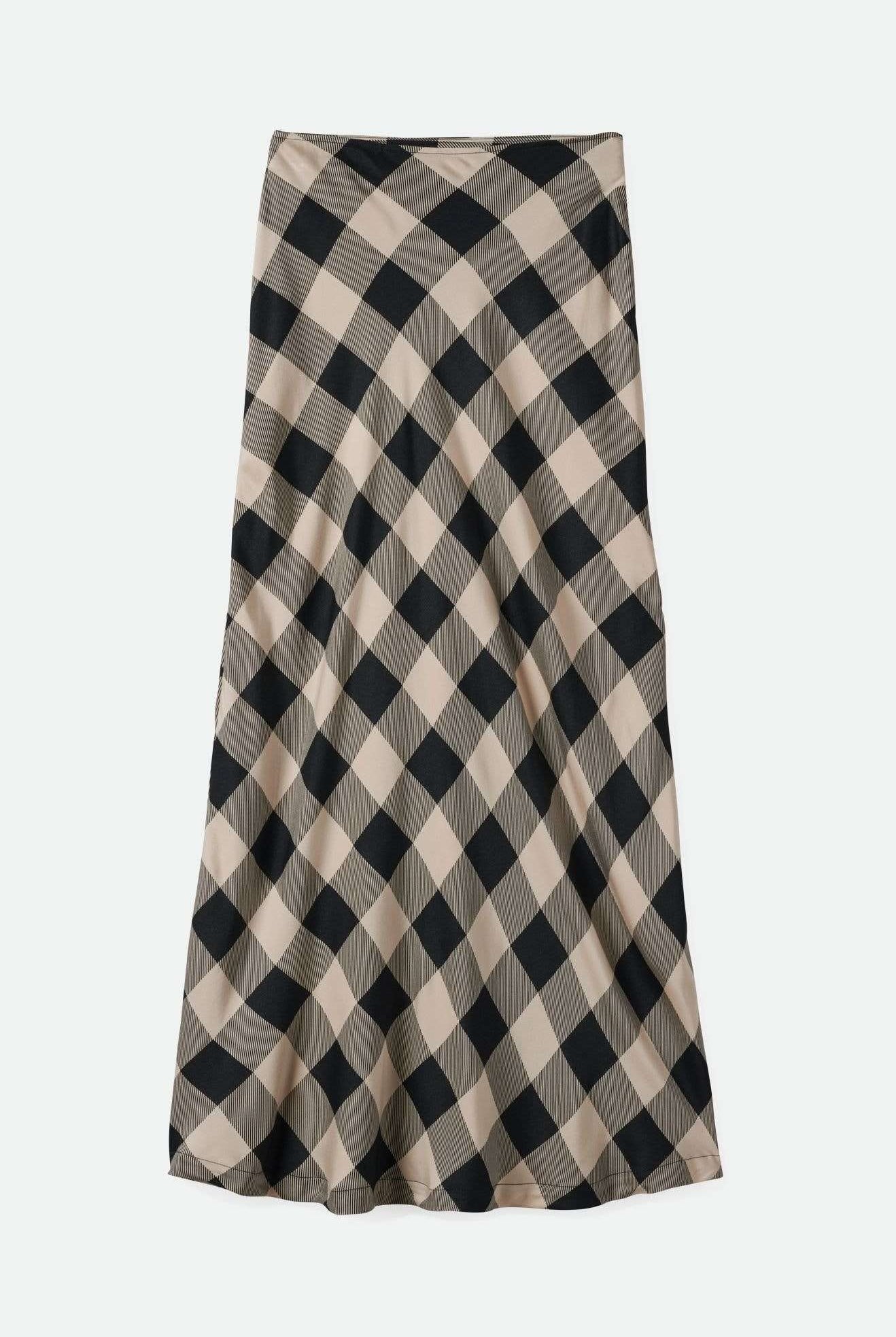 Women'sSilky Full Length Skirt - Washed Black/Whitecap Buffalo Check| Main