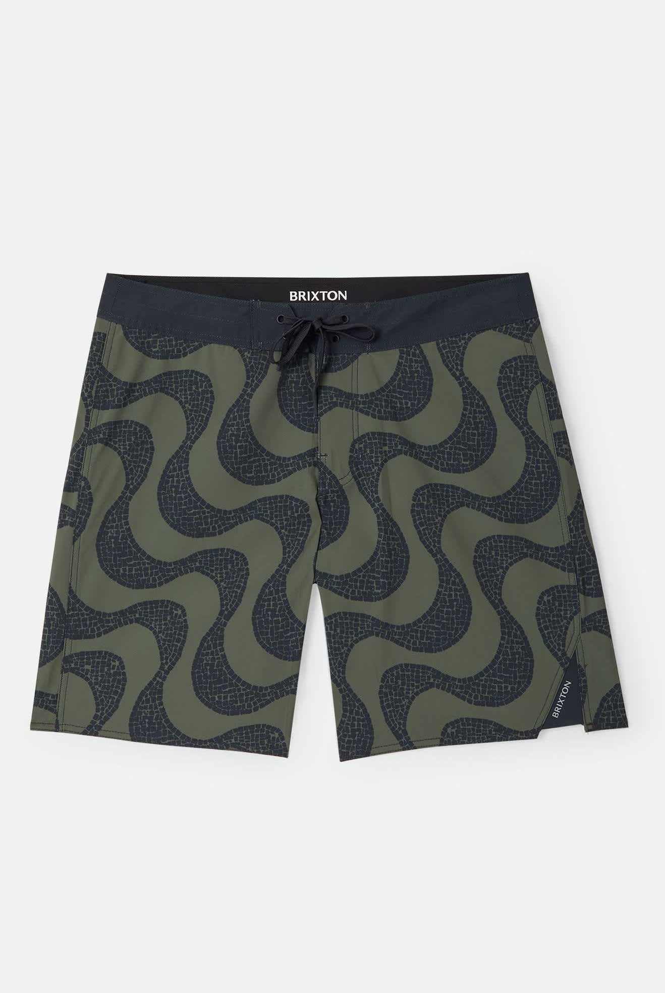 Men's Blitz Boardshort 19" in the color Dark Olive/Black - Front Product View