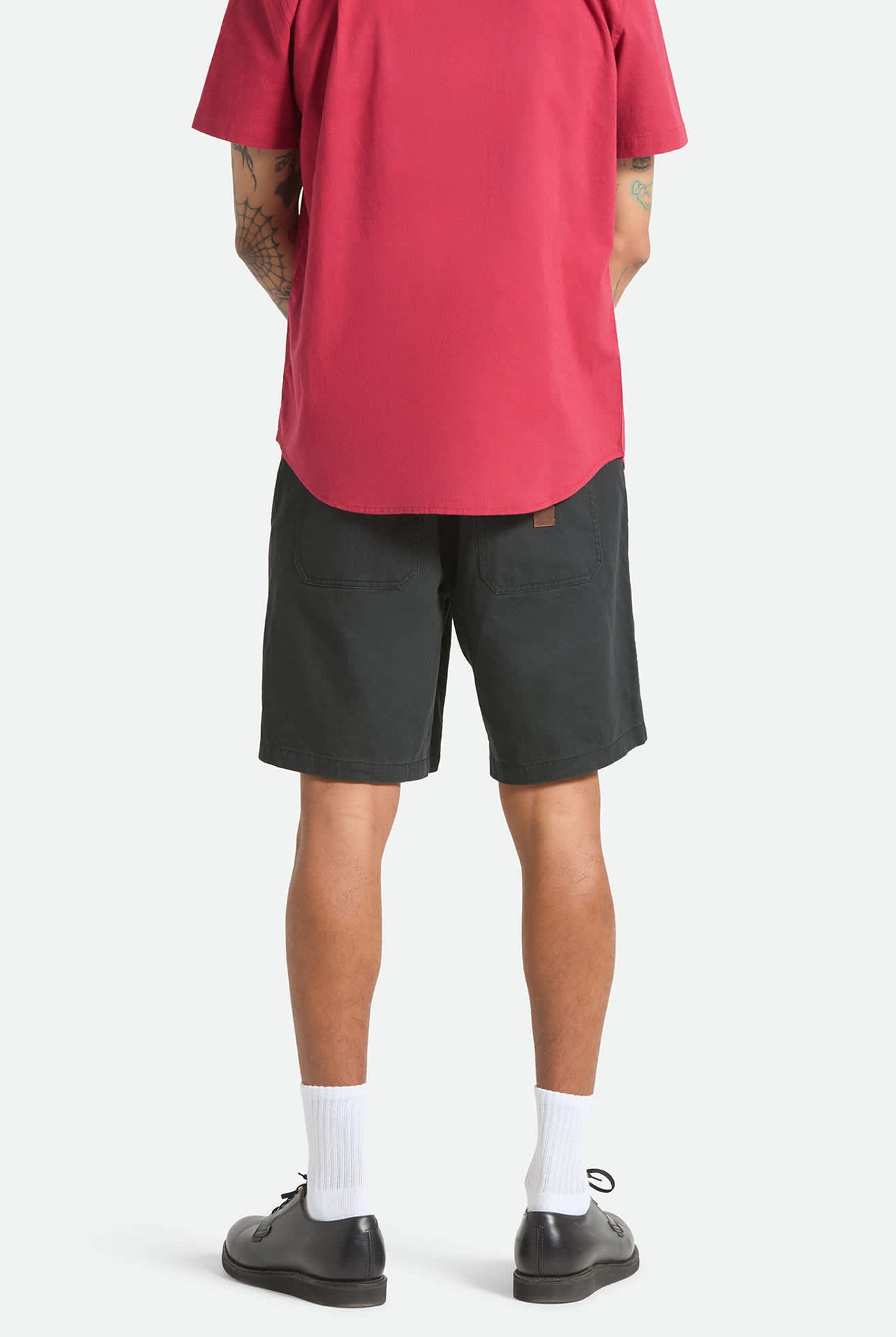 Men's Surplus Vintage Wash Herringbone Short in the color Washed Black - Men's Back View