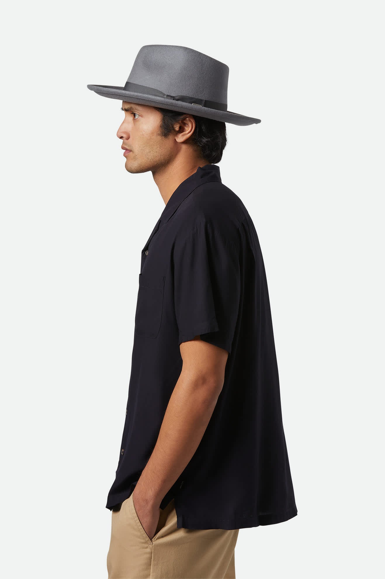 Unisex Dayton Convertabrim Rancher Hat in the color Grey - Men's Side View