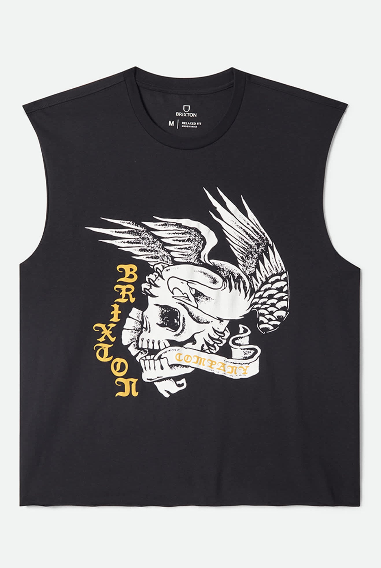 Men's Wolcott Worn In Boxy Muscle Tank in the color Black - Front Product View