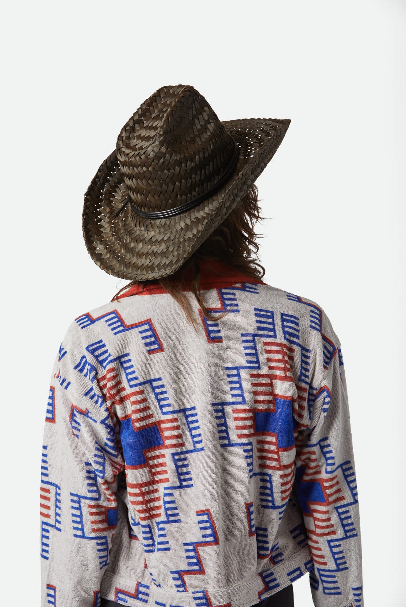 Unisex Houston II Straw Cowboy Hat in the color Black - Women's Back View