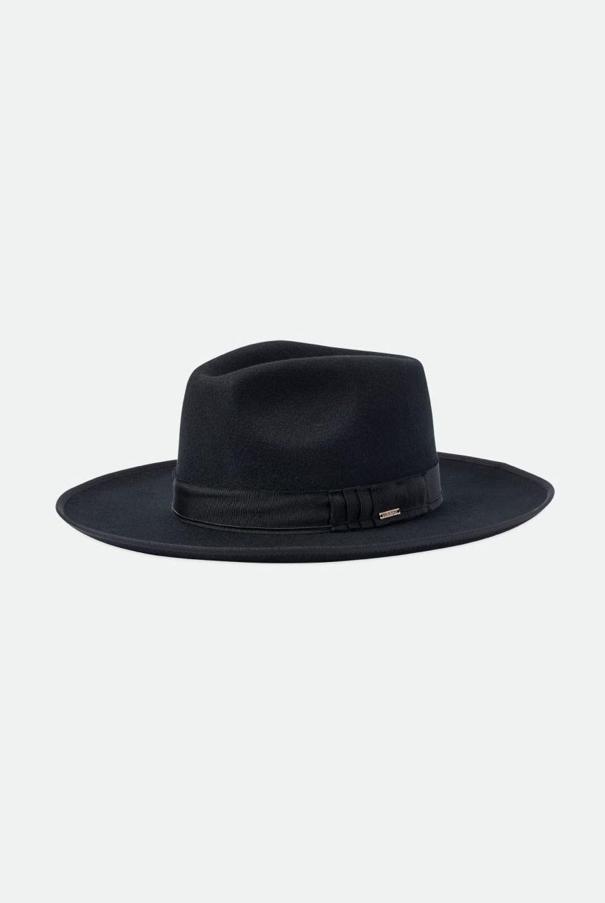 Brixton Unisex Reno Fedora - Black/Black | Main