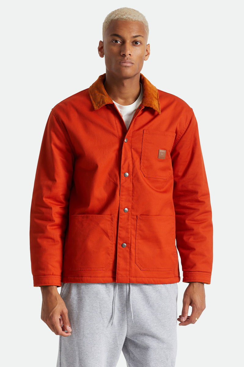 Men's Survey Crossover Lined Chore Coat - Phoenix Orange – Brixton Canada