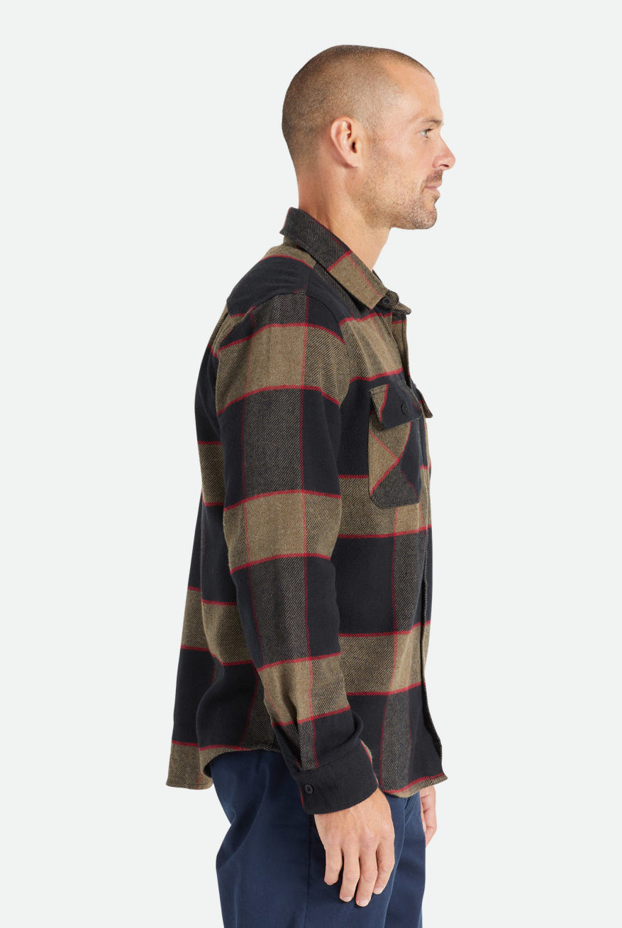 Men's Side Fit | Bowery L/S Flannel - Heather Grey/Charcoal