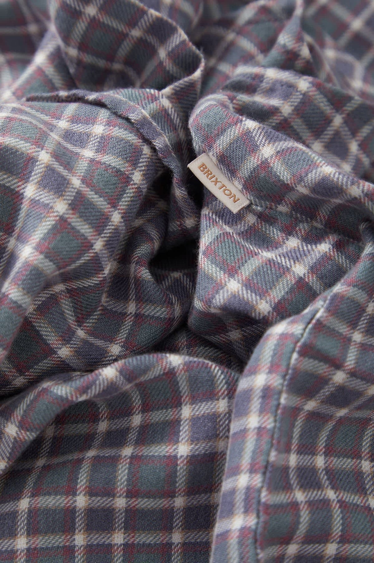 Women's Wayne Women's Shirt in the color Soft Navy Plaid - Additional Laydown image