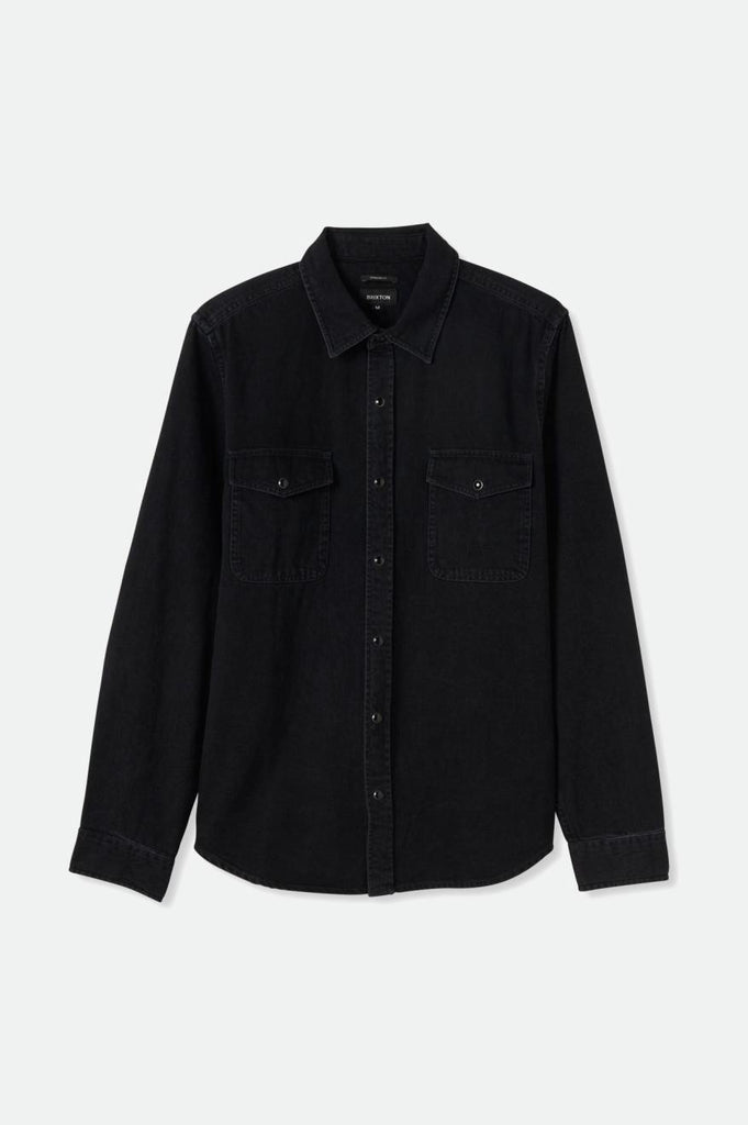 Brixton Wayne Stretch L/S Woven Shirt - Washed Black