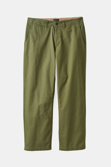 Brixton Men's Surplus Herringbone Relaxed Trouser Pant - Olive Surplus | Main