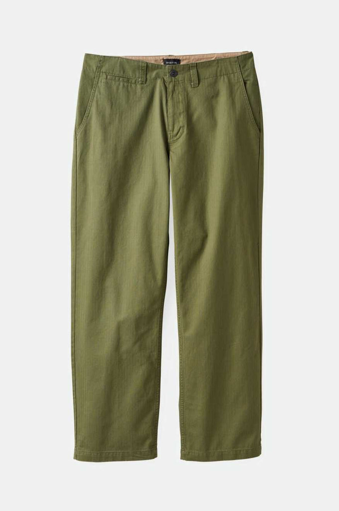 Brixton Surplus Herringbone Relaxed Trouser Pant - Olive Surplus