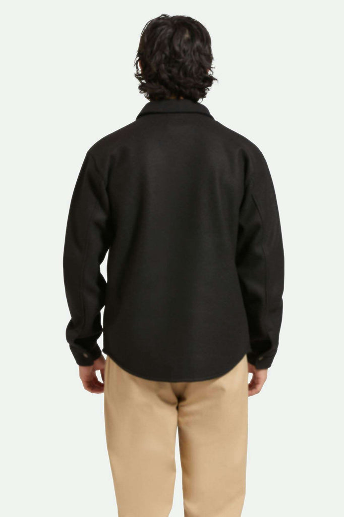 Men's Back Fit Image | Durham Felted Stretch Jacket - Black