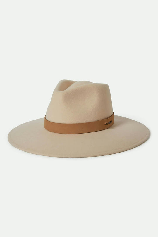 Women's Eleanor Felt Packable Hat in the color Macadamia - Front Product View