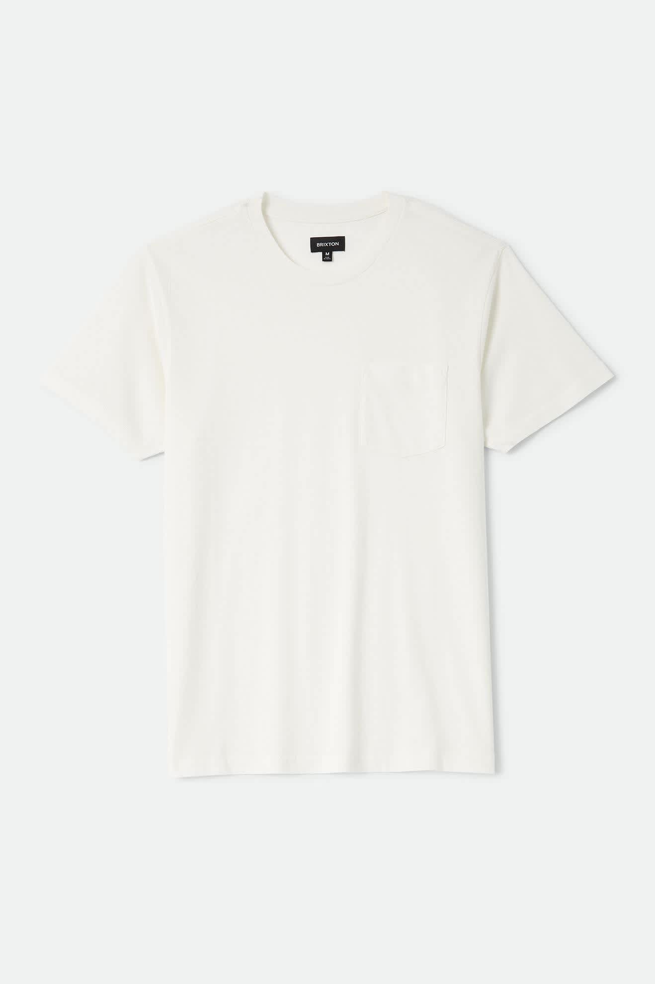 Men's Brixton Baseline Pocket T-Shirt in the color Off White Vintage Wash - Front Product View