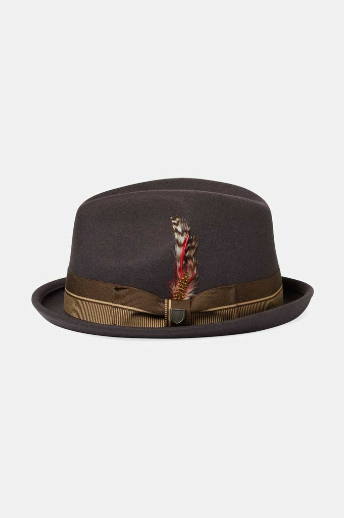 Brixton 20th Anniversary Gain Fedora - Chocolate/Gold