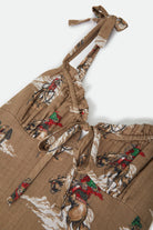 Women's The Tie Dress in the color Mid Century Cowboy Print - Additional Laydown image
