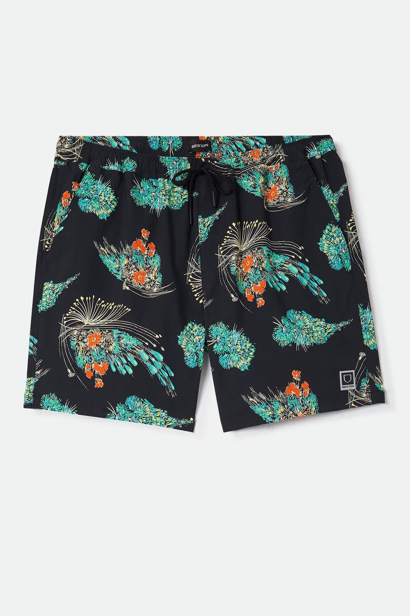Men's Everyday Stretch Hybrid Short 7" in the color Black Floral - Front Product View