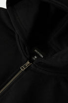 Men's Embroidered Heavyweight Oversized Full Zip in the color Black - Additional Laydown image