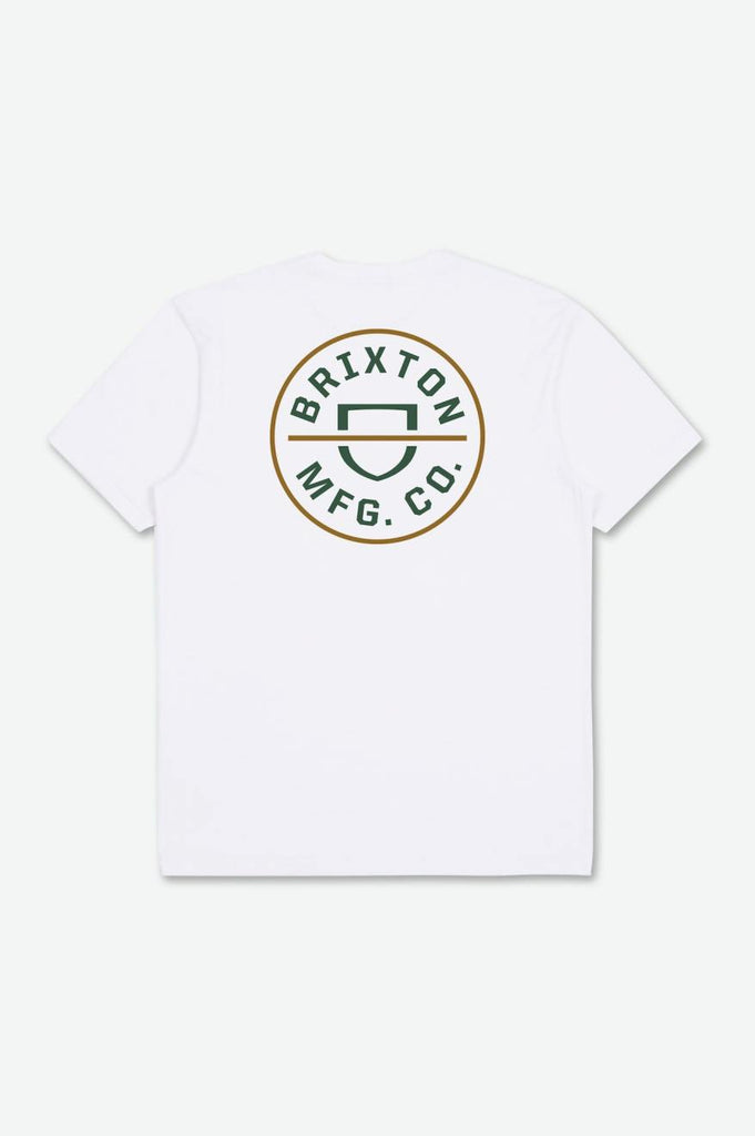 Brixton Crest II S/S Standard Tee - White/Pine Needle/Golden Brown