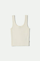 Women's Pointelle Slim Fit Tank in the color Off White - Front Product View
