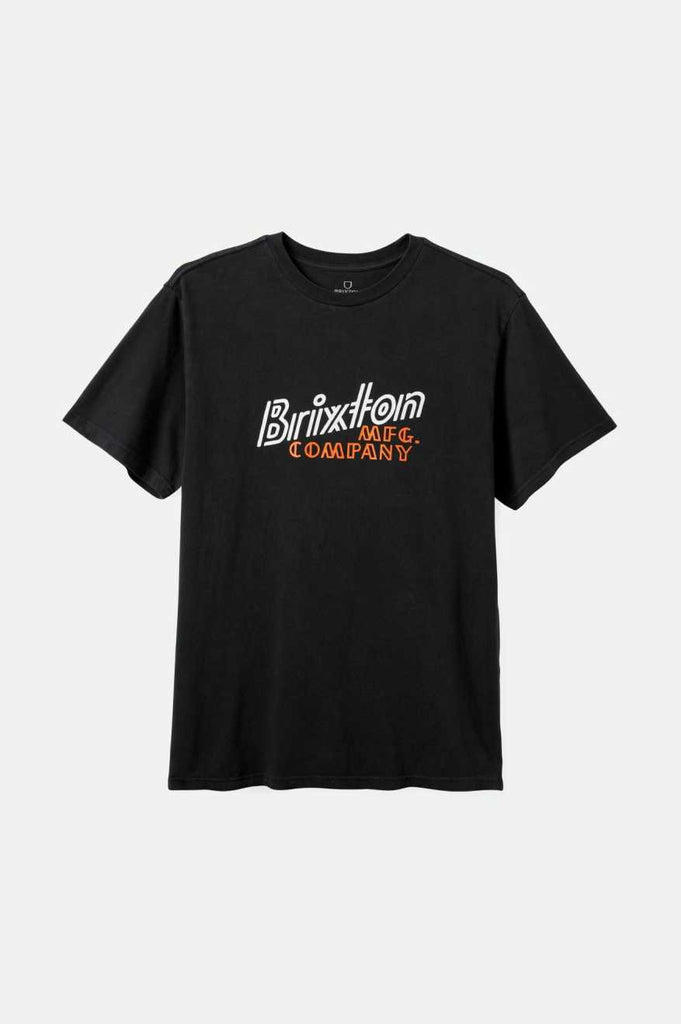 Brixton Gustin S/S Standard T-Shirt - Black Worn Wash