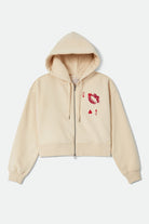 Women's Kissing Hearts Zip Hood in the color Whitecap - Front Product View