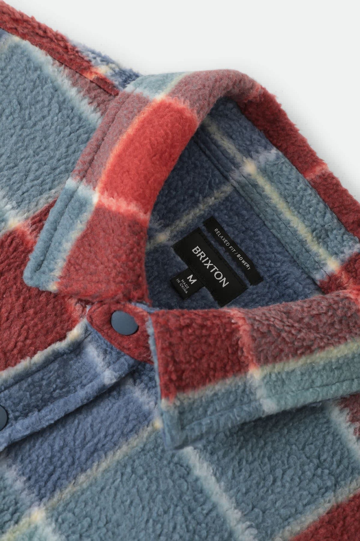 Men's Bowery Arctic Stretch Fleece in the color Blue/Red Plaid - Additional Laydown image