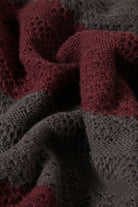 Men's Midnight Crew Sweater in the color Black/Port Stripe - Additional Laydown image