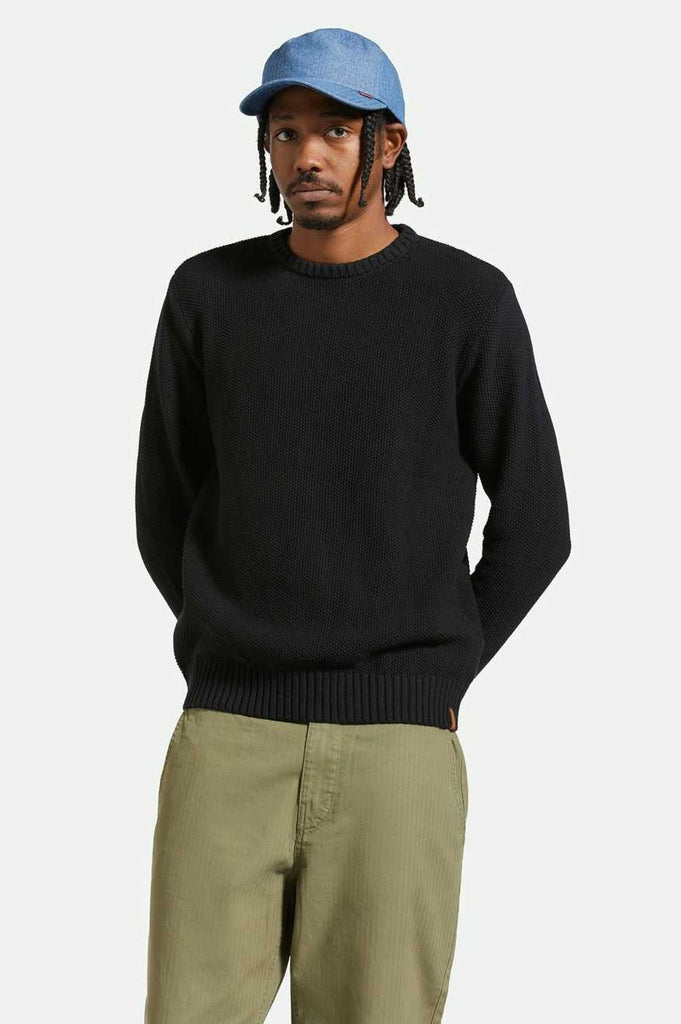 Men's Fit, front | Jacques Waffle Knit Sweater - Black