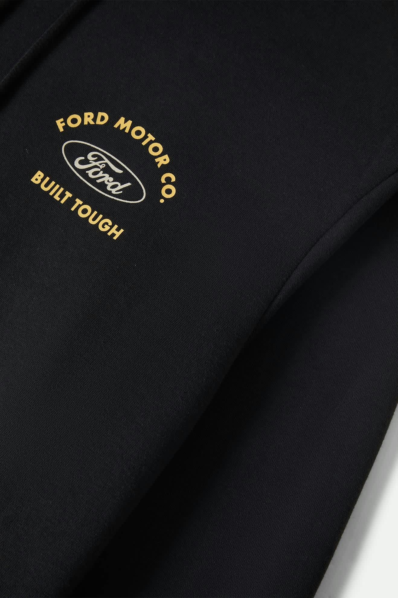 Men's Ford Built Tough Fleece Hoodie in the color Burnt Rubber - Additional Laydown image