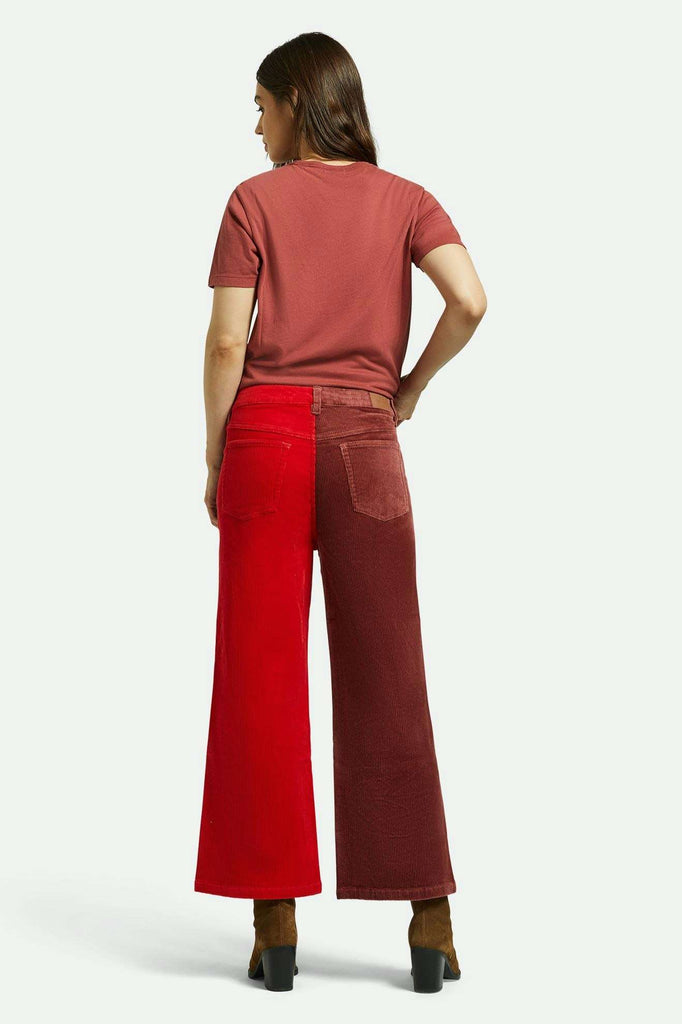 Women's Back Fit Image | Margo Cropped 5-Pocket Pant - Cowhide/Mars Red Cord