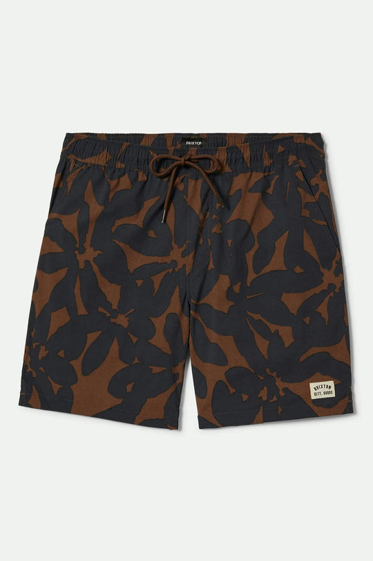 Men's Everyday Stretch Hybrid Short 5.5" in the color Pinecone Brown Floral - Front Product View