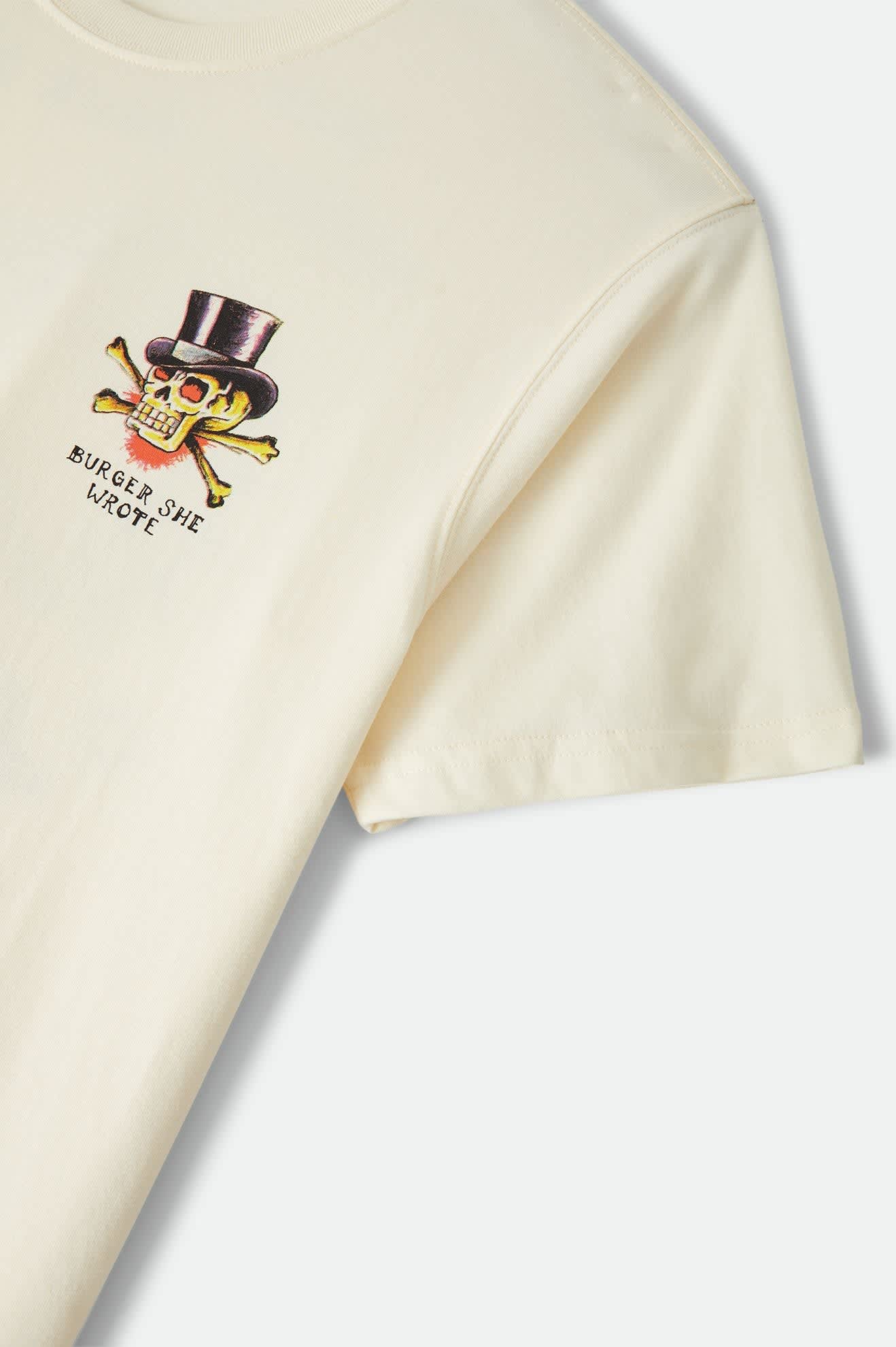 Men's Burger She Wrote Standard T-Shirt in the color Natural - Additional Laydown image