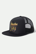 Unisex Highline Netplus Trucker Hat in the color Black - Front Product View
