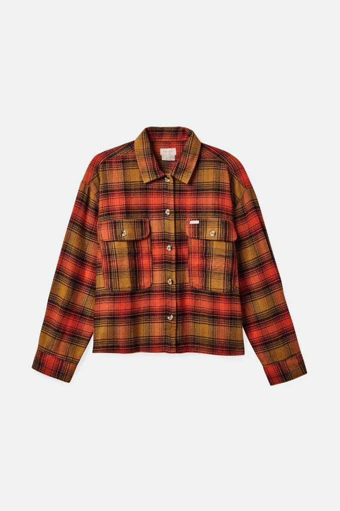 Brixton Bowery Women's L/S Flannel - Washed Copper/Barn Red