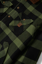 Men's Durham Sherpa Lined Jacket in the color Black/Wild Green Flannel - Additional Laydown image