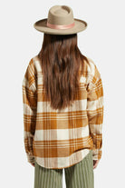 Women's Back Fit Image | Victoria Felt Fedora - Timberwolf/Rose Gold Satin