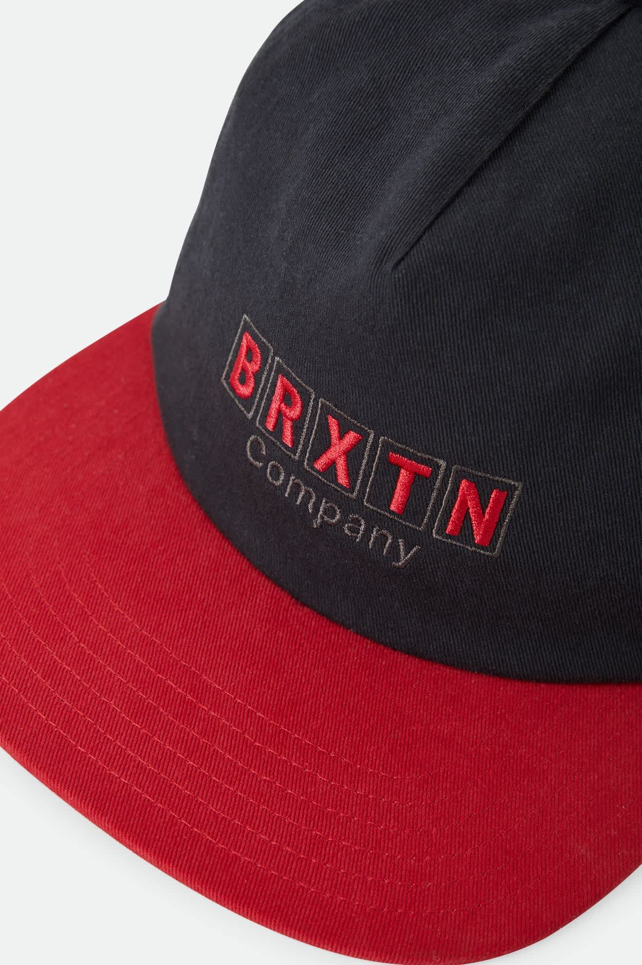 Unisex Blocked Snapback in the color Black/Red - Additional Laydown image