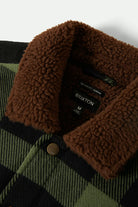 Men's Durham Sherpa Lined Jacket in the color Black/Wild Green Flannel - Additional Laydown image