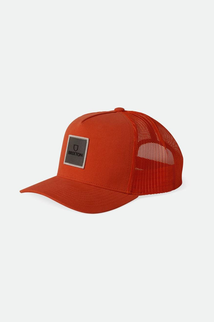 Brixton Alpha Block Netplus Trucker Hat - Orange/Orange