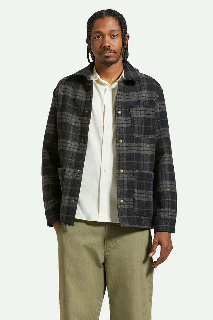 Men's Lifestyle 1 | Shop Menswear Chore Coat - Black/Charcoal Plaid