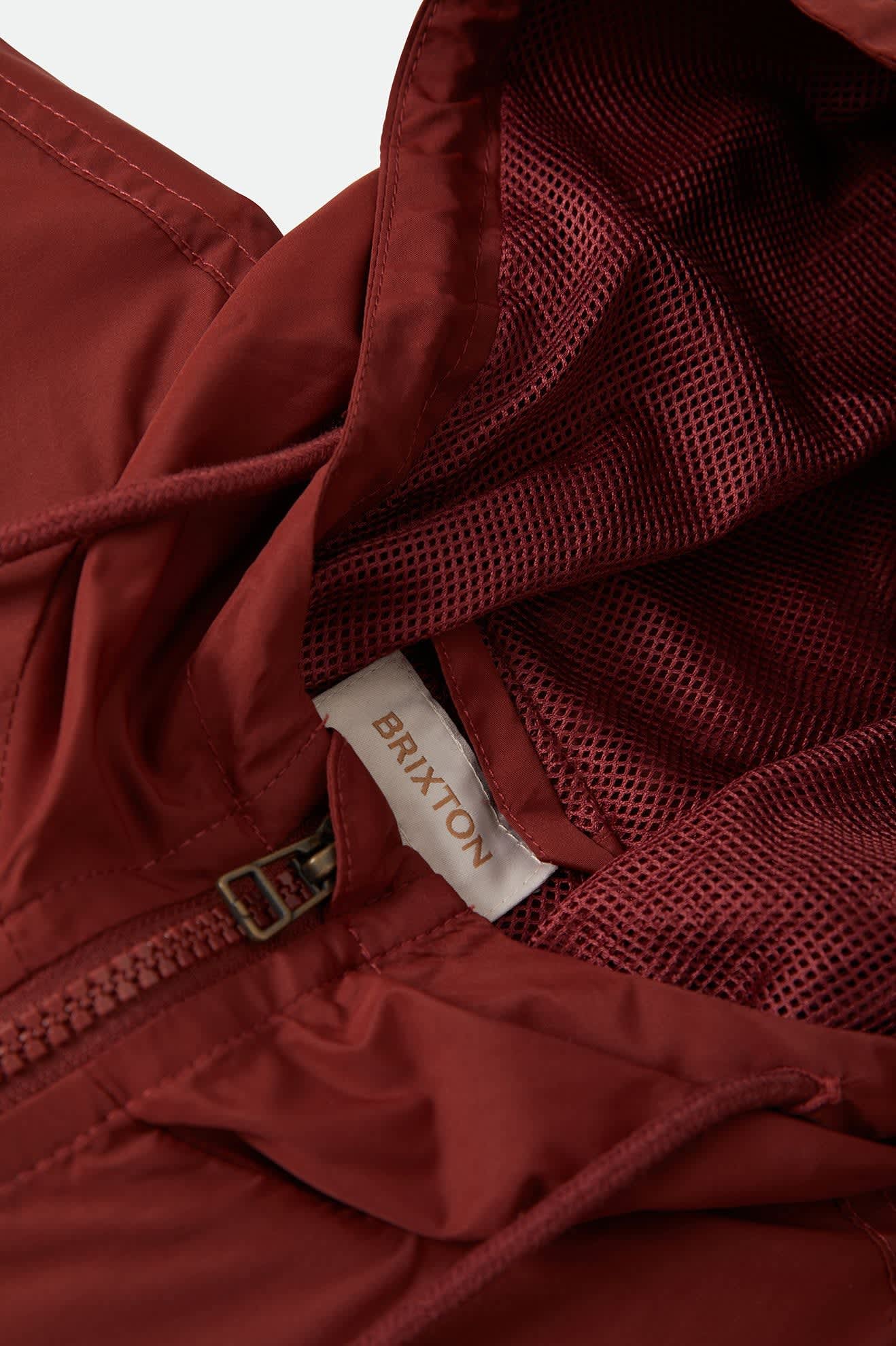 Women's Parsons Lightweight Hooded Windbreaker in the color Dark Brick/Whitecap - Additional Laydown image