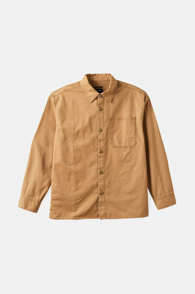 Brixton Selden L/S Overshirt - Tobacco Brown Worn Wash