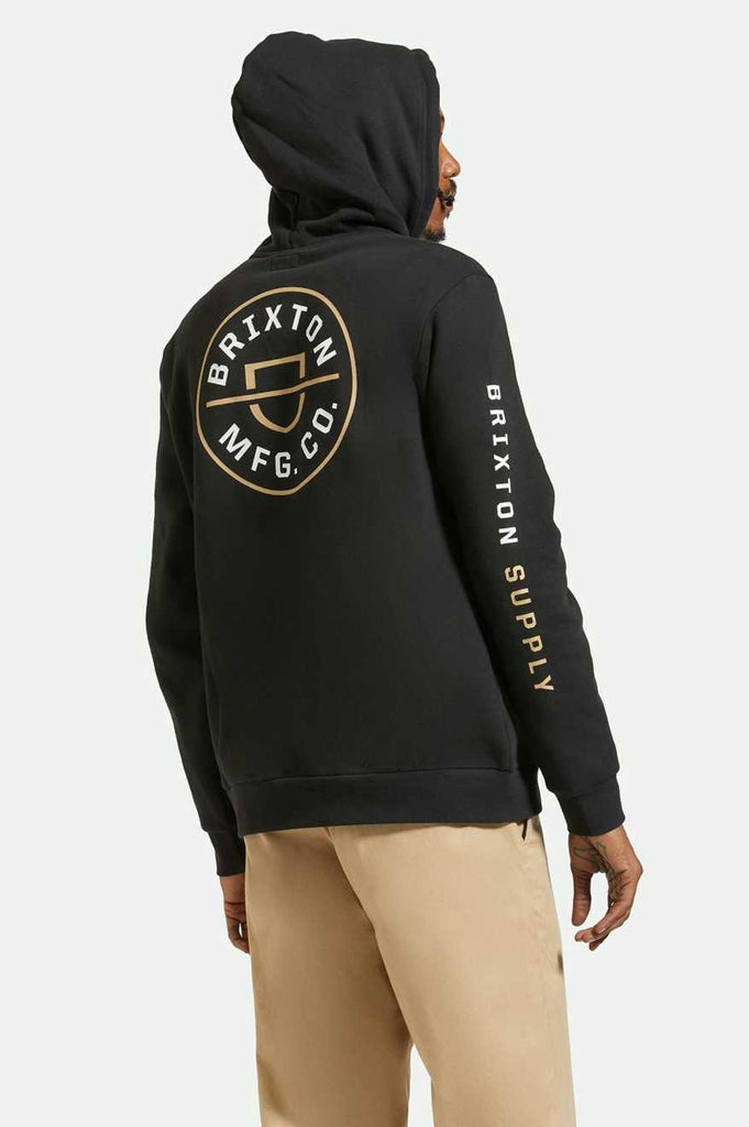 Brixton Crest Hoodie - Black/Sand/White