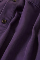Men's Herringbone Relaxed L/S Overshirt in the color Punk Purple Herringbone - Additional Laydown image