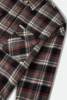 Women's Bowery Crop Women's Overshirt in the color Washed Black Plaid - Additional Laydown image