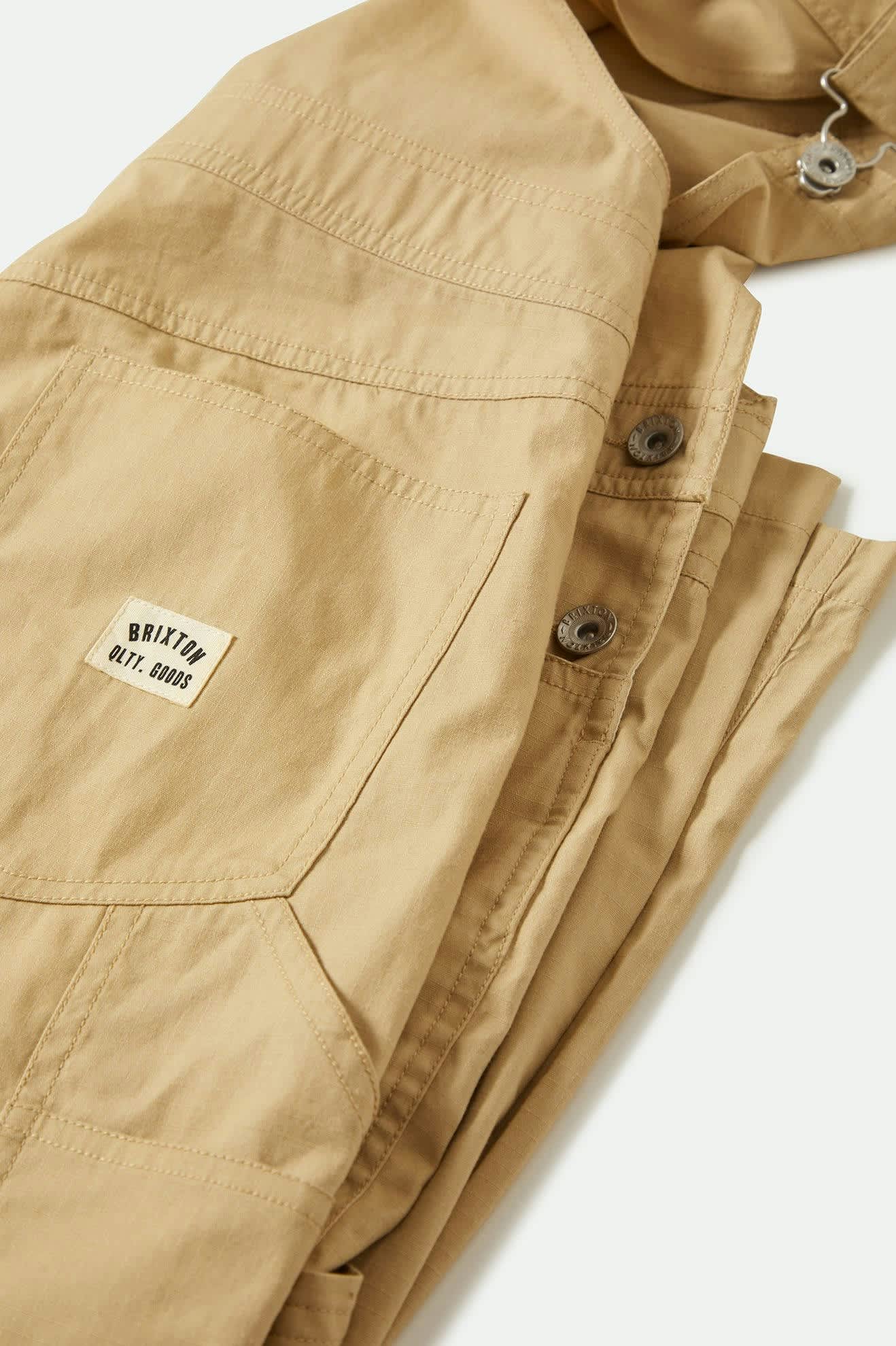 Women's Utility Overall in the color Pale Khaki - Back Style View