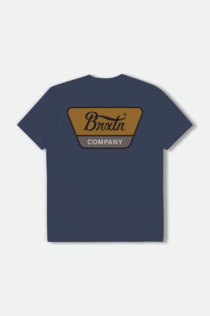 Brixton Linwood S/S Standard Tee - Washed Navy/Golden Brown/Dusk