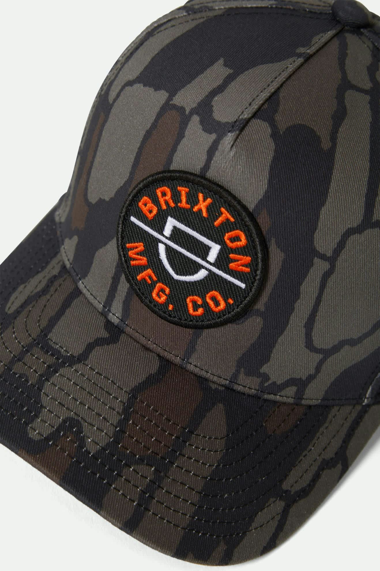 Unisex Crest Netplus Snapback in the color Bark Camo - Additional Laydown image