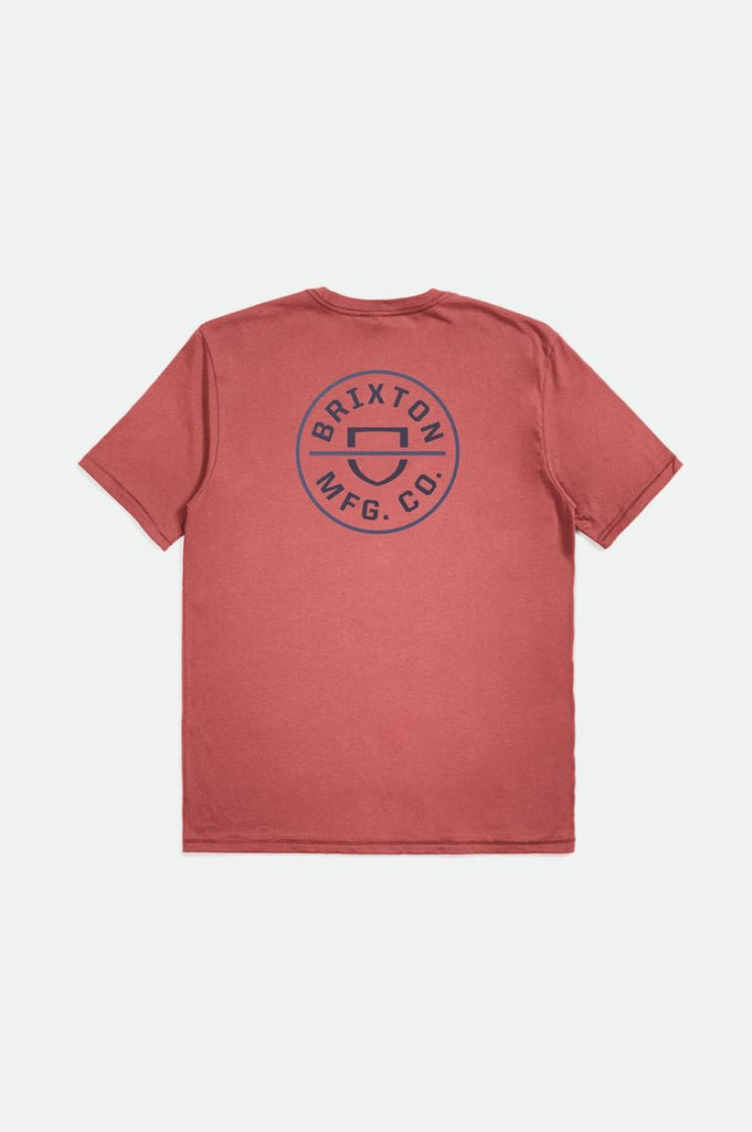 Brixton Crest II S/S Standard Tee - Dusty Cedar/Washed Navy/Pacific Blue