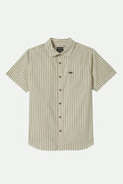 Men's Charter Print S/S Shirt in the color Whitecap/Ivy Green Stripe - Front Product View