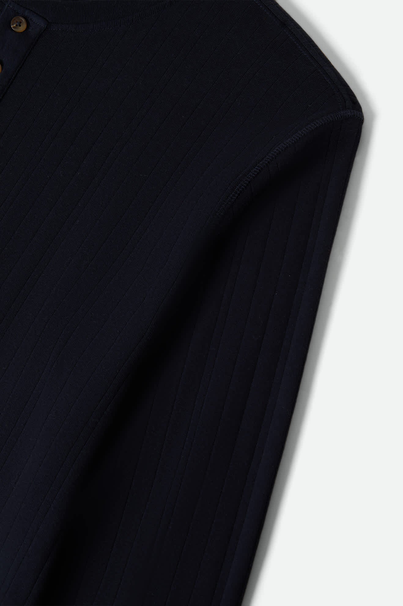 Men's Vintage Ribbed L/S Henley in the color Washed Navy - Additional Laydown image